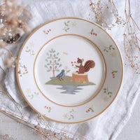 Buncho Pottery 7寸/Squirrel and bird pasta dish