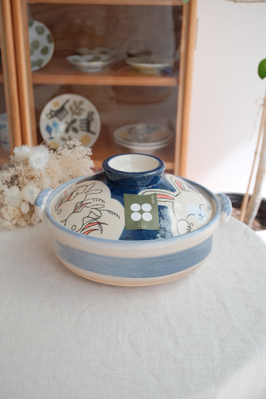 Donabe Banko Ware No.8 Rabbit and Moon Clay Pot