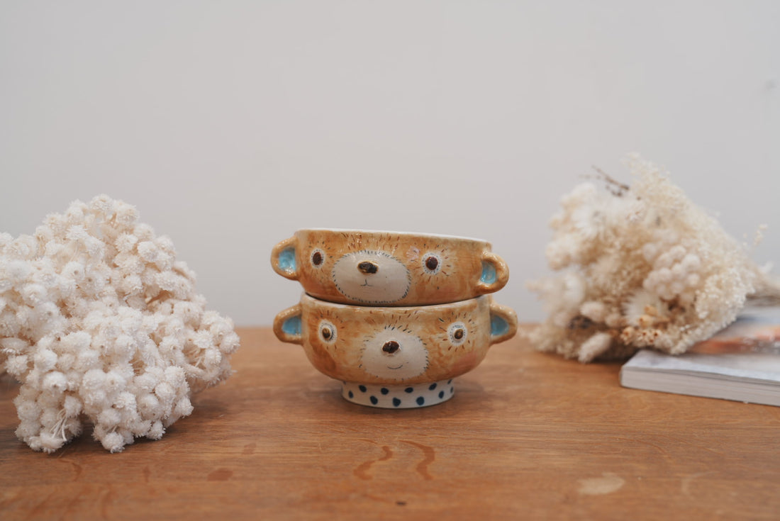 Tomoko Kubo コンガリ舍 Animal Face Bowl TK26