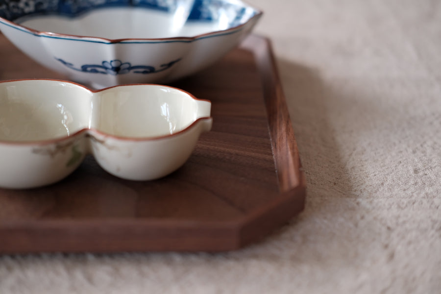 Wooden Octagonal Dinner Tray