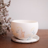 Baizhi Studio- Fennel Orange Cat Coffee/Tea Egg Shape Cup