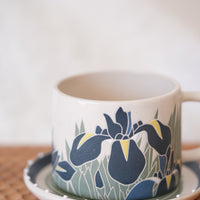 BAIYA Studio Blue Iris Mug w Saucer