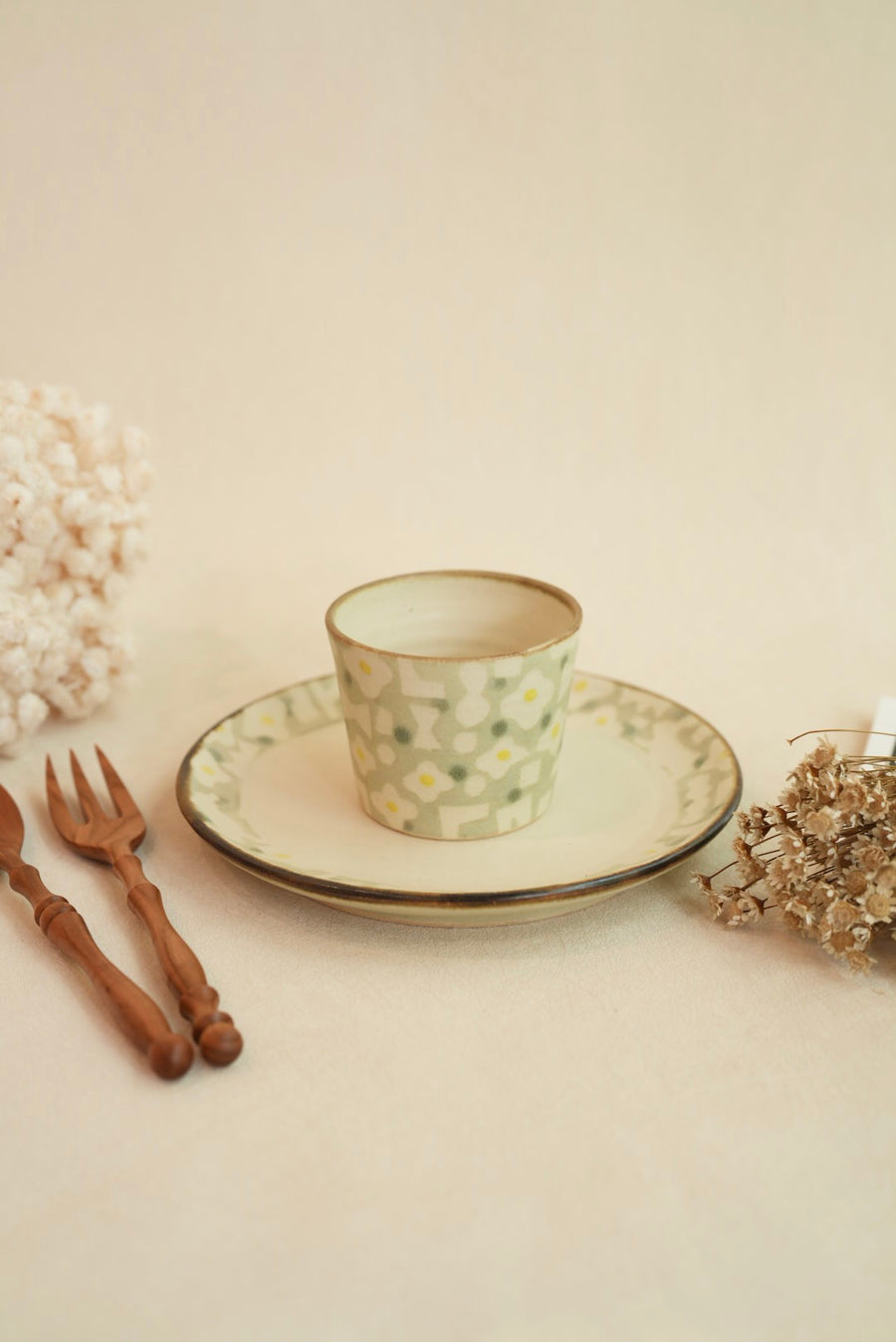 Makiko Sato 佐藤牧子- Green Mixed Pattern Free Cup MS12