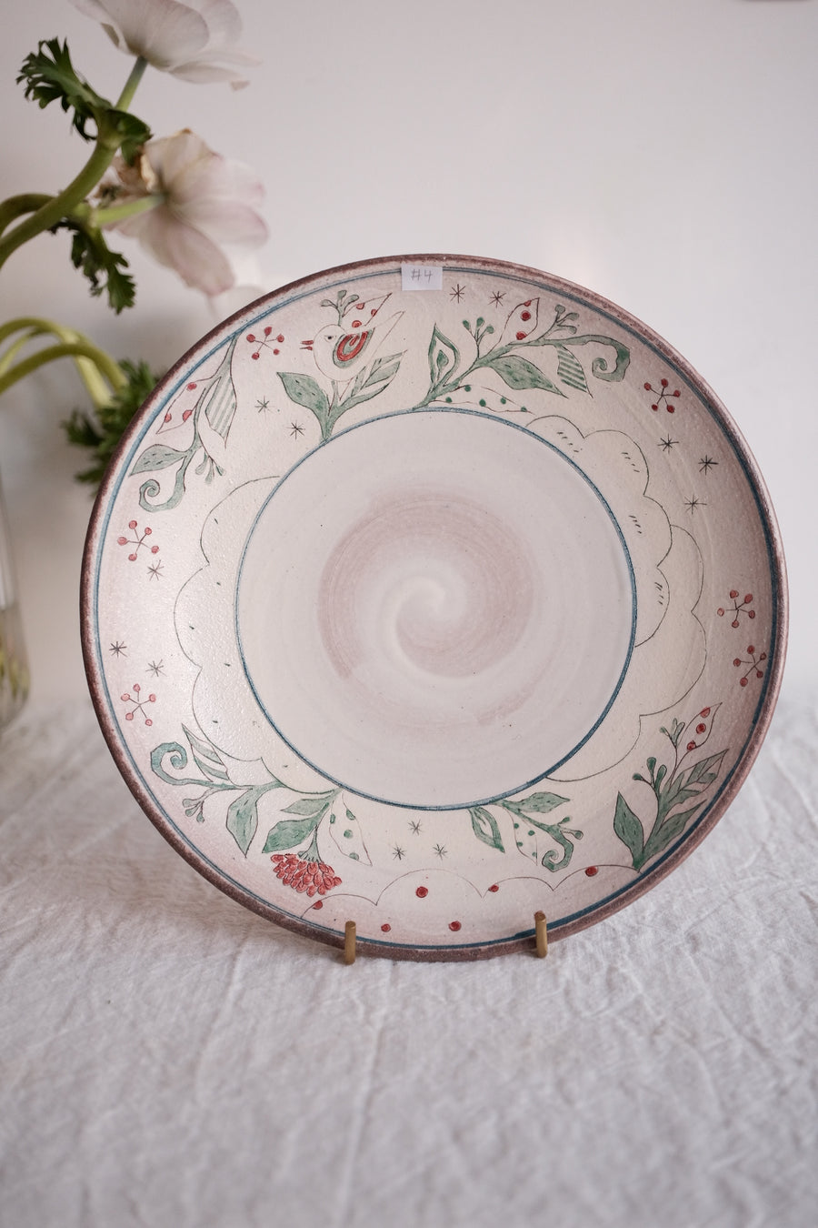 Tsubouchi Mayumi 坪内真弓 Hand Painted Round Plate MT14 - #4