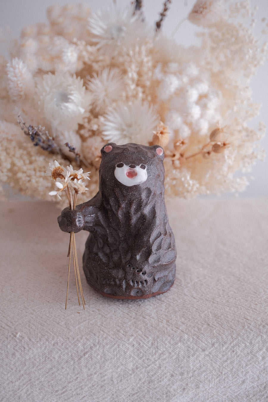 Kato Mikiko 加藤美纪子 Bear Vase - MK42