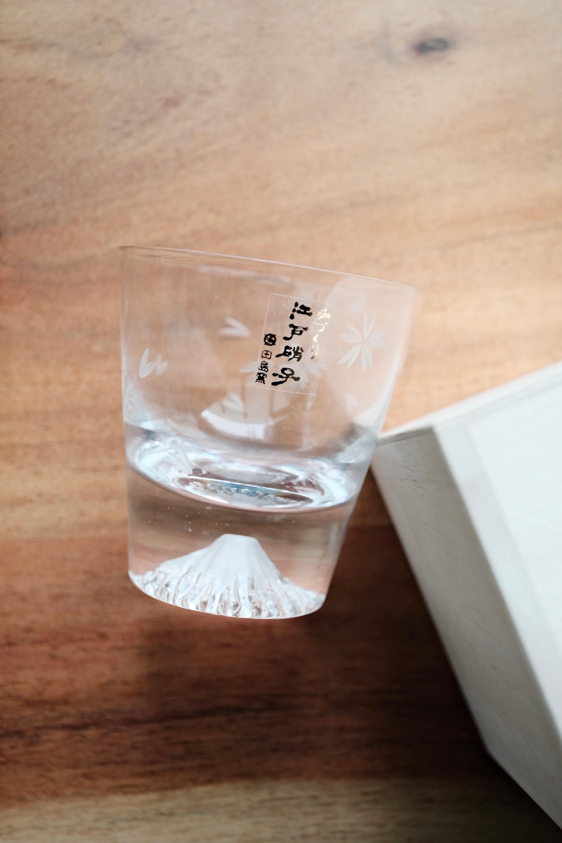 Edo Glass Mt. Fuji Glass Tumbler with Sakura Petal