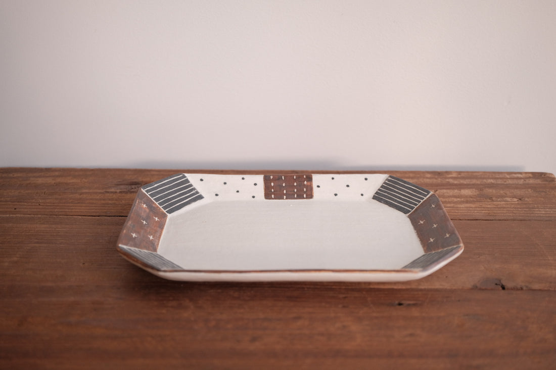 Emishi Kobo 池田匡優&美弥子 - Wide Octagon Plate Medium EK04