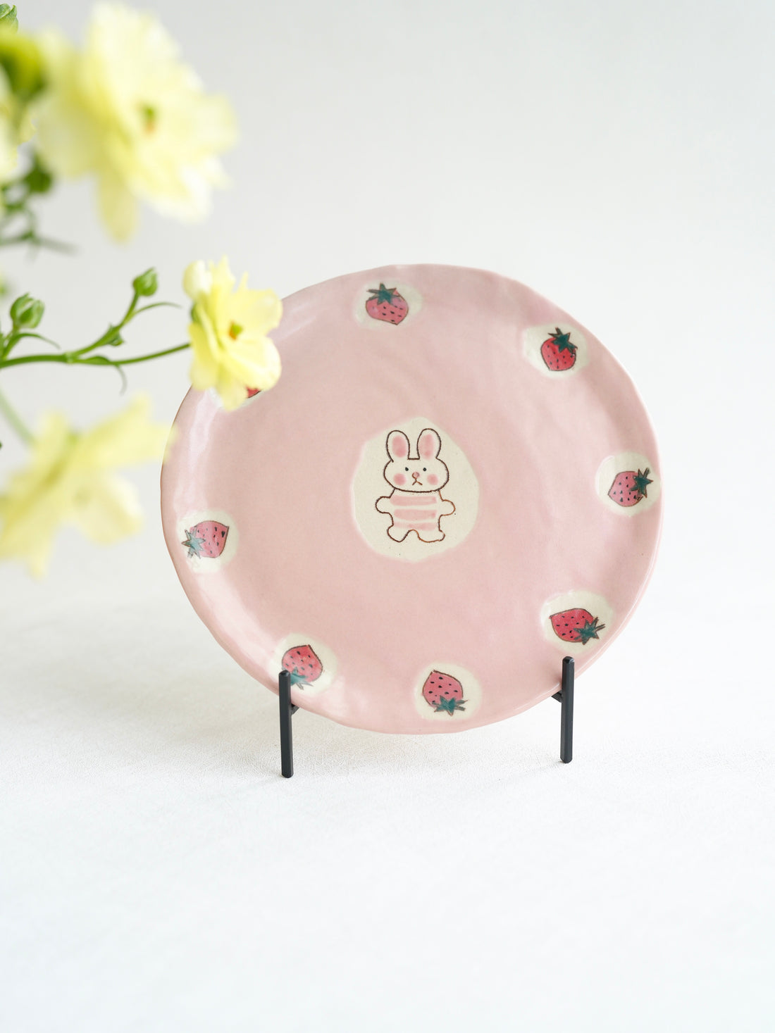 Fumiko Kondo 近藤布美子 - Pink Rabbit Small Plate FK31