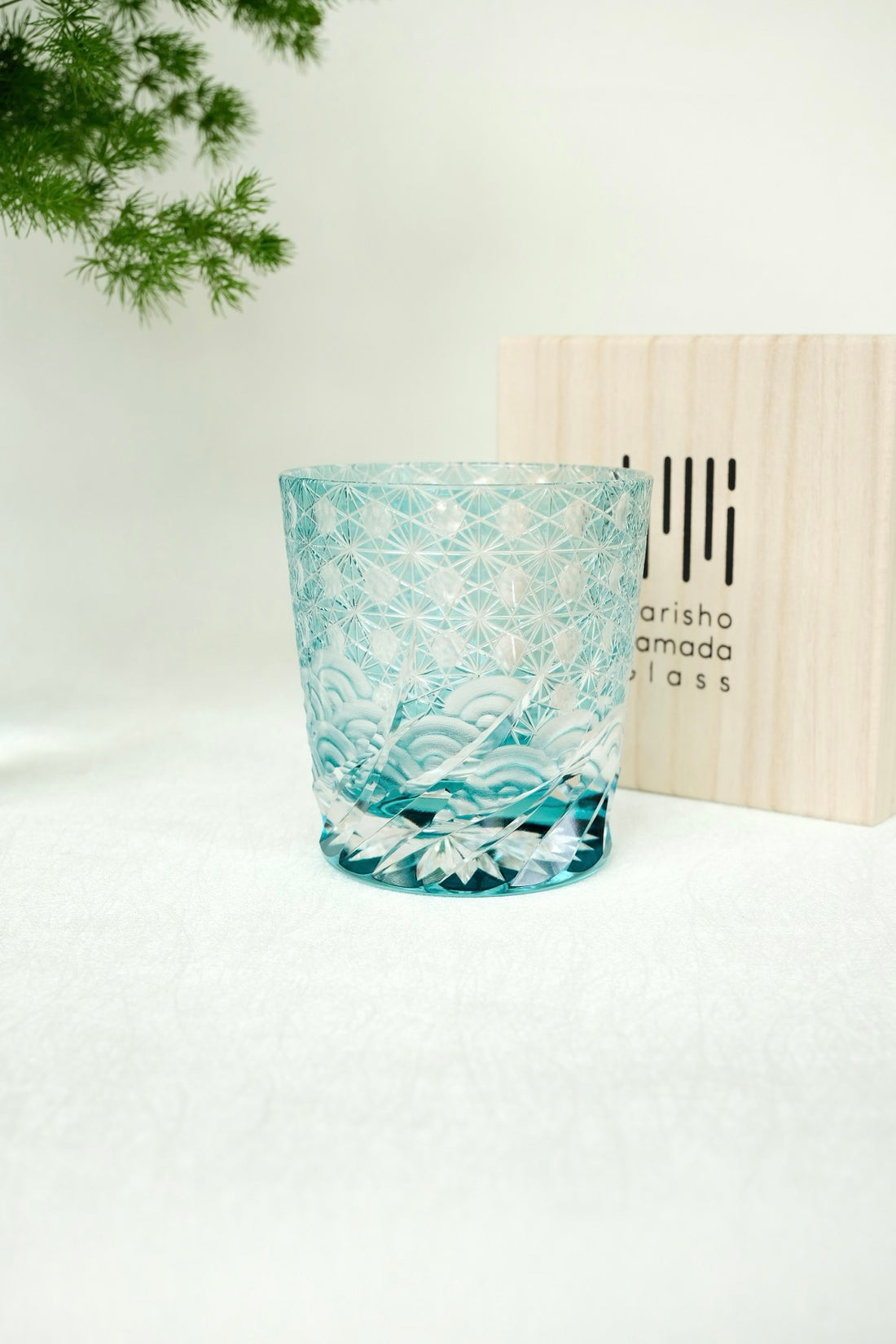 Harisho Yamada Glass - 漣-sazanami Whiskey Crystal Glass - Light Blue