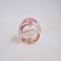Edo Kiriko Whisky Glass Rock Glass "Flower" Yellow/Red by Junichi Nabetani, Master of traditional crafts