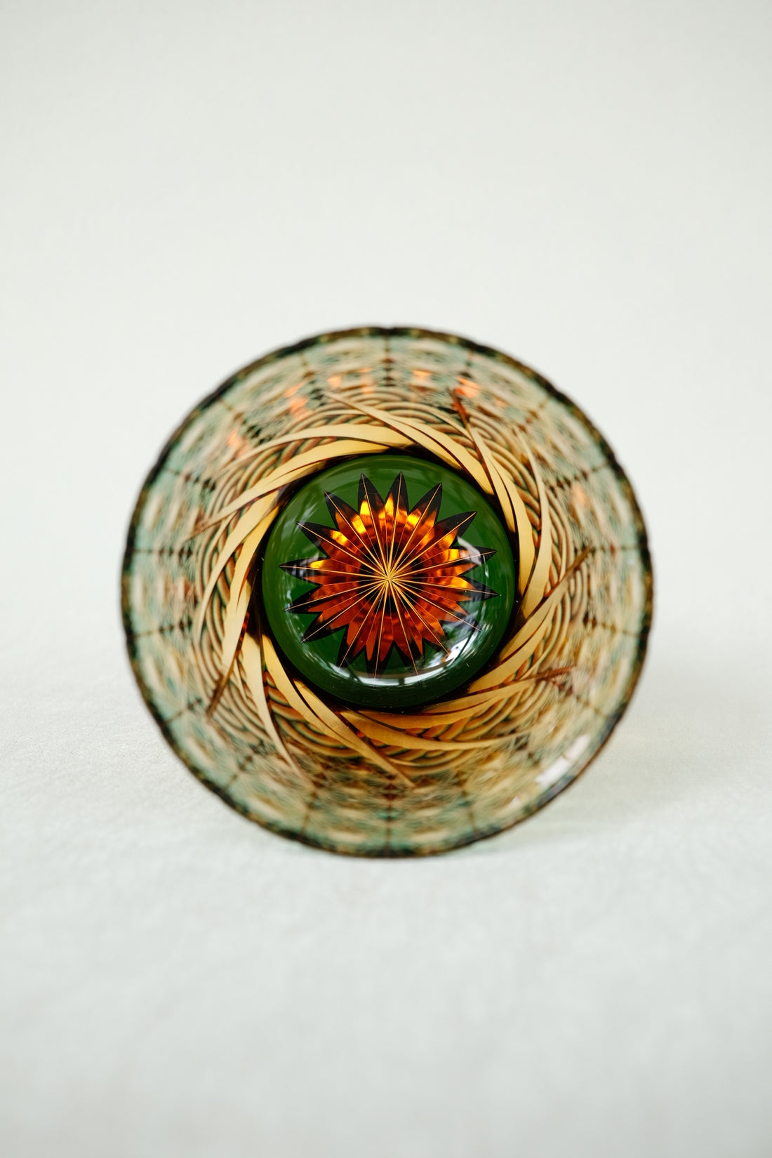 Harisho Yamada Glass - 漣-sazanami Whiskey Crystal Glass - Green
