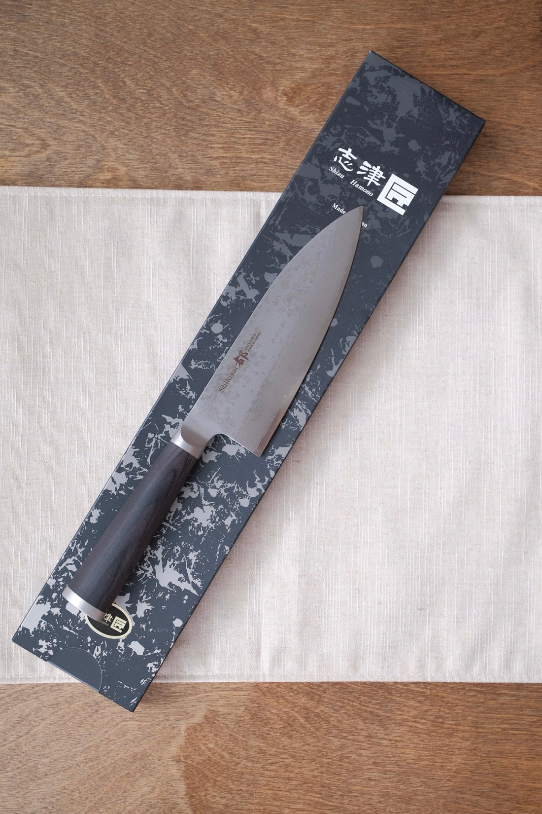 Shizu Hamono - Shikisai Miyako Damascus Santoku 165mm