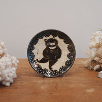 Tomoko Kubo コンガリ舍 Bear Plate Black and White TK14