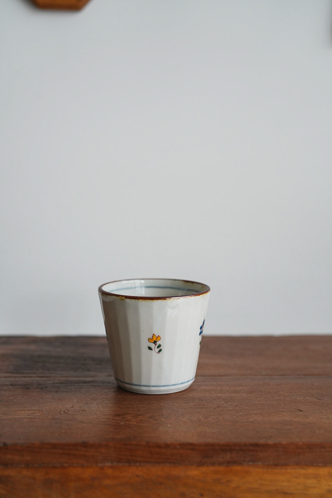 Kazuaki Shimura 志村和晃- Hand-Painted Floral Faceted Cup KAS06