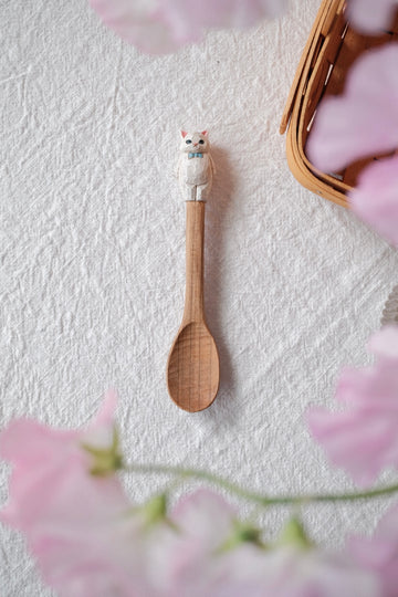 Ayataro Large Spoon - Cat with Blue Bowtie - aya10