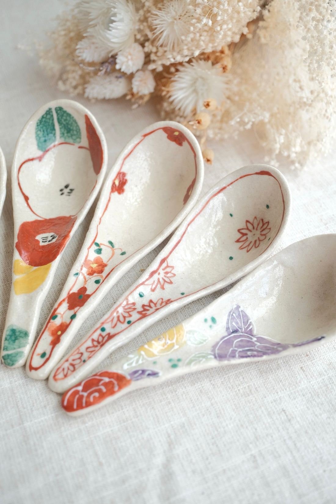 Seto Ware Flower Soup Spoon