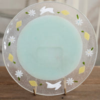 Fuji Glass Studio Green Rabbit Lemon Flower Plate 18cm