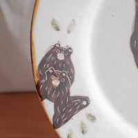 Kato Mikiko 加藤美纪子 Rimmed Cake Plate White Slip - MK38