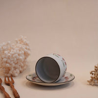 Kei Mitsumochi ミツ持啓 Cherry Mug with Saucer - Red  KM13