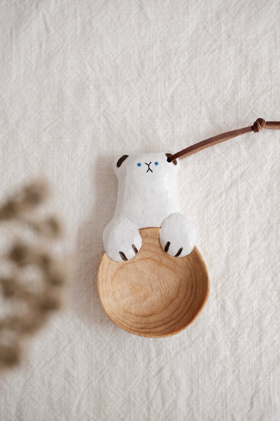 Kumiko Nakamura 星屑制作所 Wood Coffee Spoon - White Bear H12