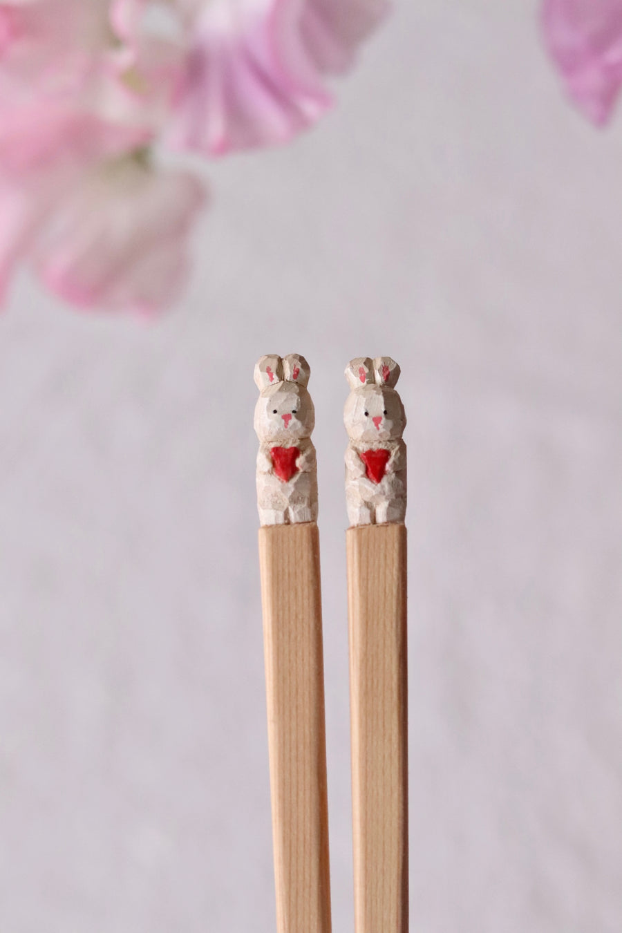 Ayataro Chopsticks - White Rabbit with Heart- aya05