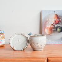 Satomi Motohashi 本橋里美 Bird Mug and Saucer - White SM16
