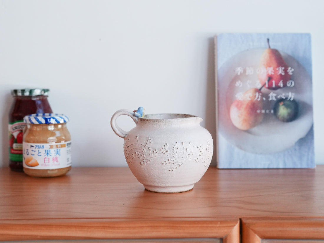 Satomi Motohashi 本橋里美 Bird and Flower Jug - Medium SM20