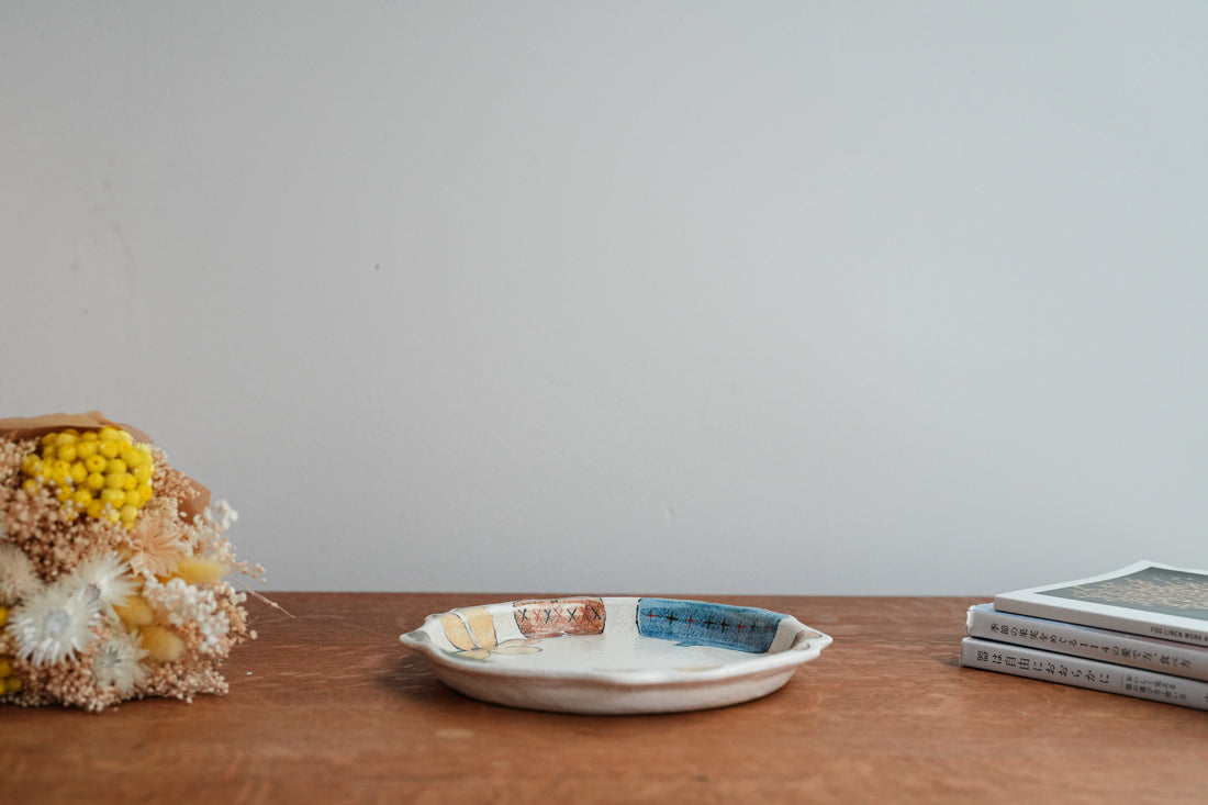 Hapun Pottery 拝志睦子 Flower Plate HP02