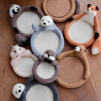 Aya and Yoshiko Wool Felt Small Animal Coaster - Hamster YS04