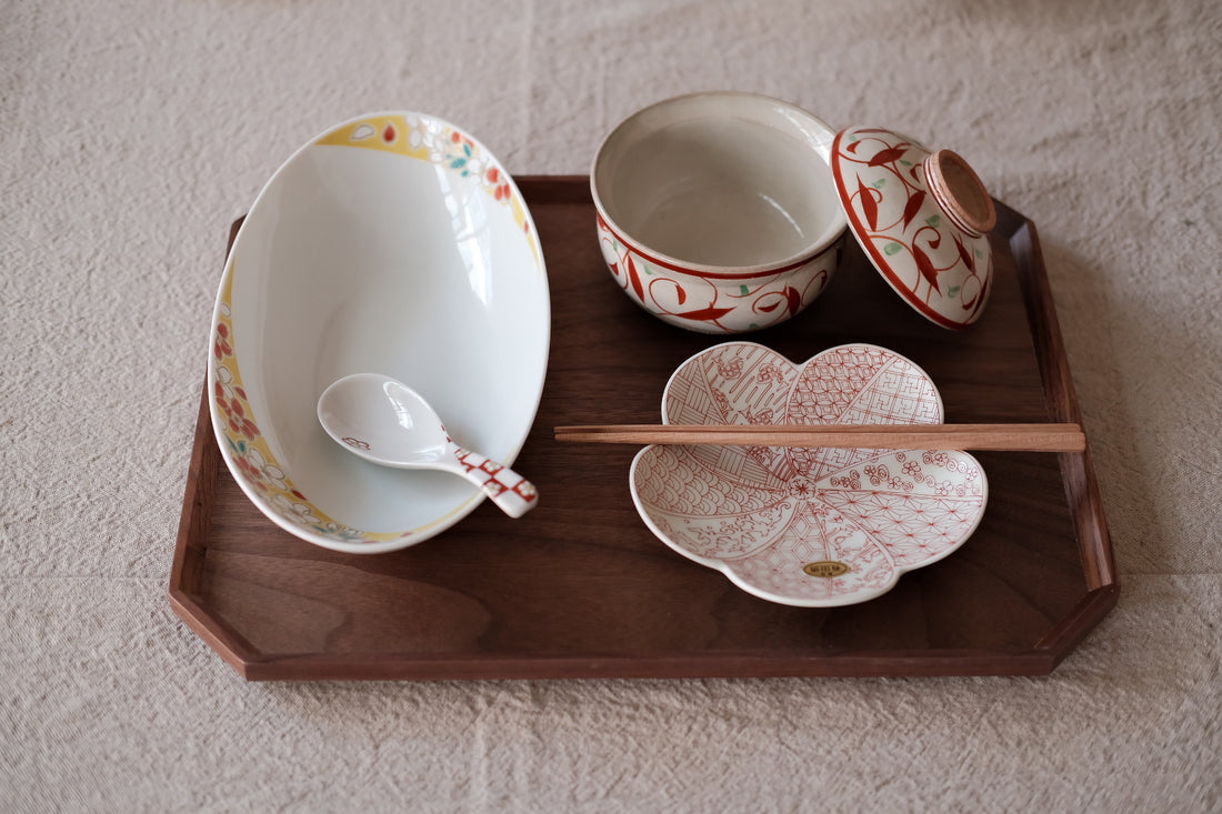 Wooden Octagonal Dinner Tray