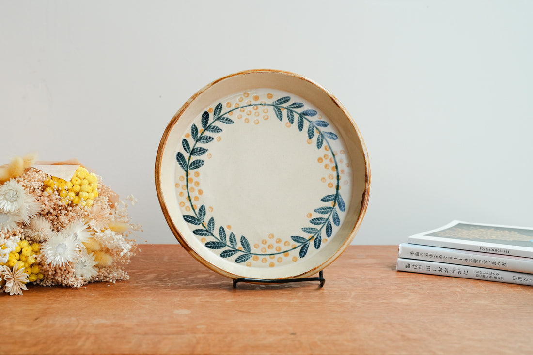 Kumiko Ishikawa 石川久美子 Large Mimosa Plate 21cm KI15