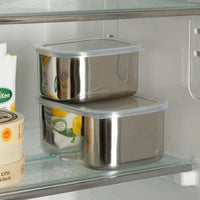 Japan Tsubame Shimomura Stainless Container Deep Rectangular Tray with Lid (Medium)