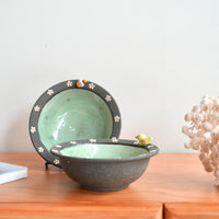 Akemi Nakamura 中村明美 Flower Bowl with Animal Deco AN19
