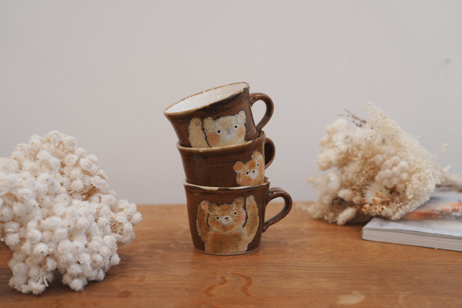 Tomoko Kubo コンガリ舍 Profile Face Bear Mug TK09