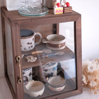 Natural Wood Storage Display Rack - Dark