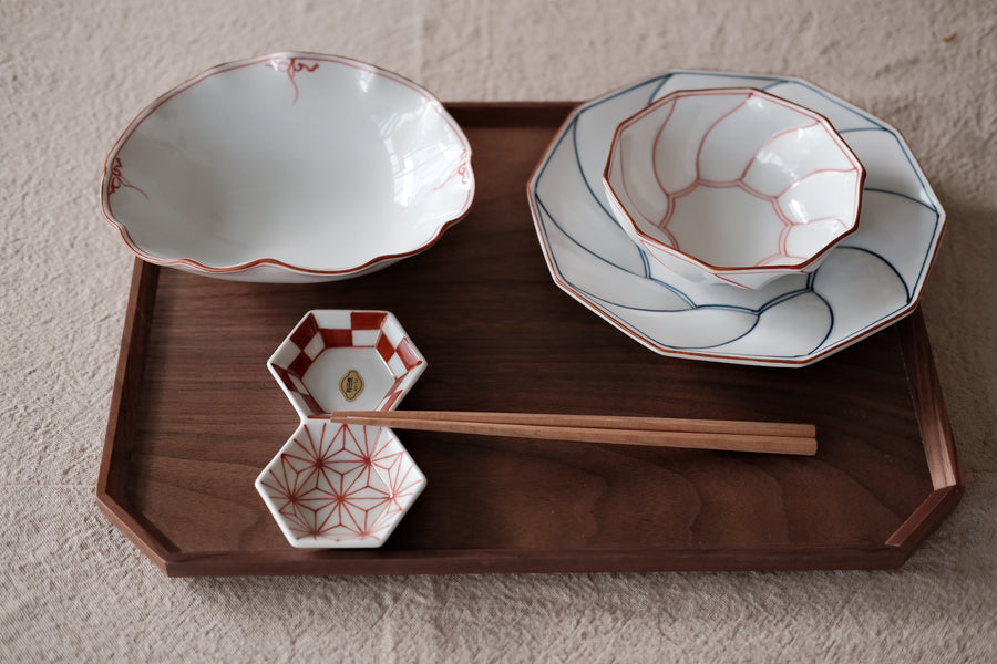 Wooden Octagonal Dinner Tray