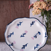 Nakagaki Tomoko Kohiki Hand Painted Flower Shaped Plate  - KP5 #1