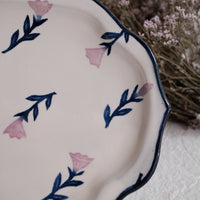 Nakagaki Tomoko Kohiki Hand Painted Flower Shaped Plate  - KP5 #1