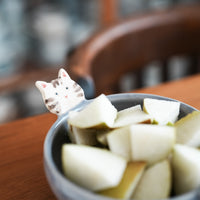 Fumiko Kondo 近藤布美子 - Purple Cat Bowl with Handle FK12