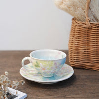 Seto Ware Flower Coffee Cup With Saucer