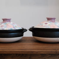 Setoware Flower Donabe Claypot - Purple