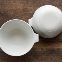Mashiko Pottery Yoshizawa White Double Ears Soup Bowl
