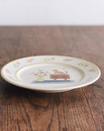 Buncho Pottery 7寸/cat and flower pasta plate