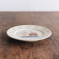 Buncho Pottery 7寸/cat and flower pasta plate