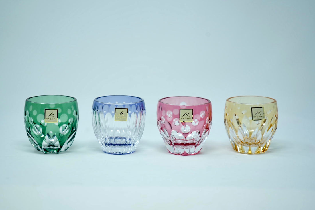 Kagami Crystal - Sake Glass, Edo Kiriko "Chrysanthemum" By Satoshi Nabetani