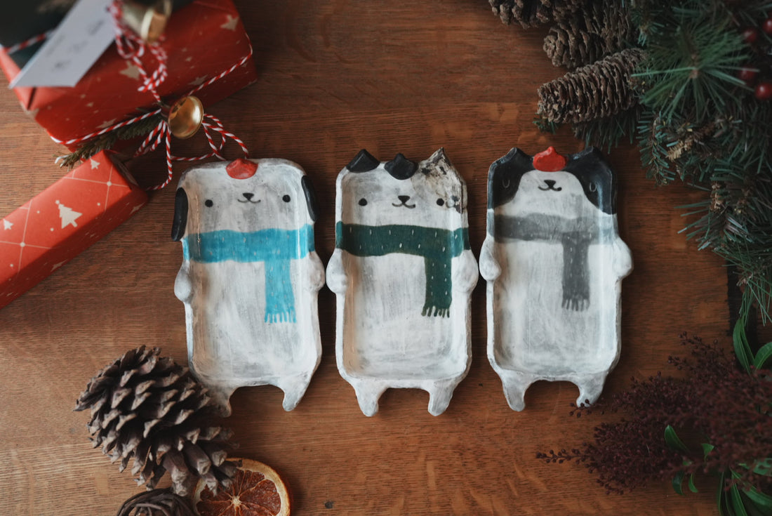 Fumiko Tsuchihashi 土橋文子 - Christmas Animal Shaped Plate FT23