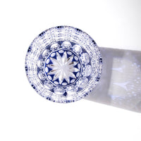 Edo Kiriko Whisky Glass Rock Glass "Large Chrysanthemum" Purple by Junichi Nabetani, Master of traditional crafts