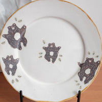 Kato Mikiko 加藤美纪子 Rimmed Cake Plate White Slip - MK37