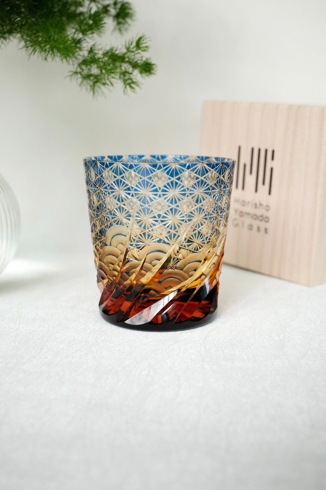 Harisho Yamada Glass - 漣-sazanami Whiskey Crystal Glass - Blue