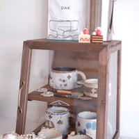 Natural Wood Storage Display Rack - Dark